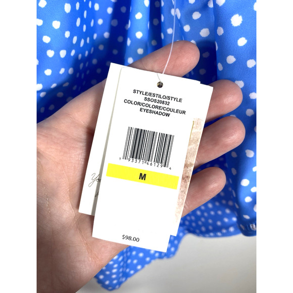 Jessica Simpson Swimsuit Sz Medium Blue Polka Dot Tie Side NEW Rockabilly Pinup - Picture 7 of 10